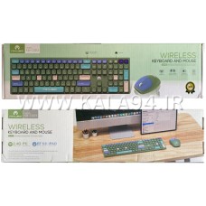 کیبورد و موس بی سیم MIKUSO KB-C023 اتصال همزمان به دو تجهیزات DUAL MODE / کیبورد و موس با کلید اتصال مجزا وایرلس 2.4GHz و بلوتوث 5.3 / برد 10 متر / کلید روشن و خاموش مجزا روی کیبورد و موس / حروف انگلیسی / اتصال Windows و Android و MAC و SMART TV و دیگر